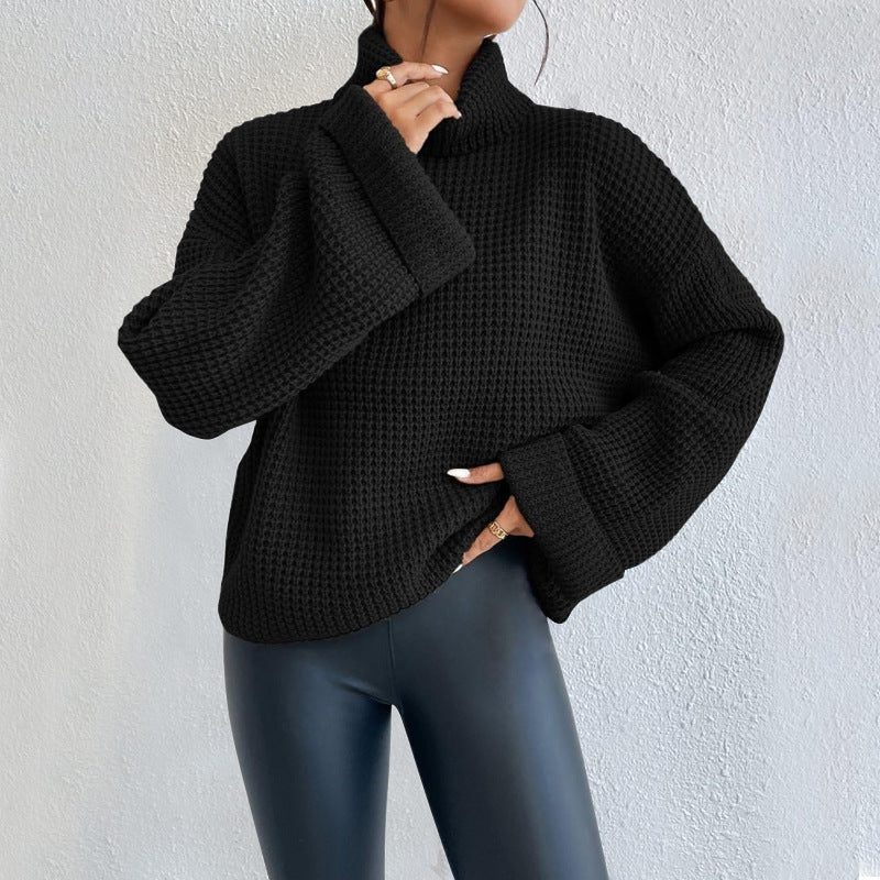 Women's Knit Shirt Fashion Pullover High Collar Sweaters