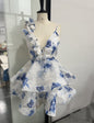 Women's Sweet Elegance Printed Backless Lace Up Dresses