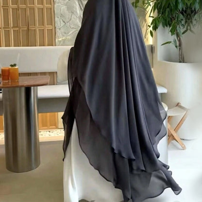 Solid Color Front Rear Chiffon Big Dresses