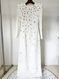 Elegant Beads Rhinestones Long Sleeve Dress Dresses