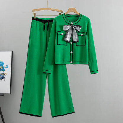 Women's Classic Style Fashion Elegant Knitted European Suits