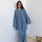 Women's French Style Loose Trousers Gauze Two-piece Solid Suits