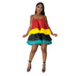 Women's Fashion Wear Strap Bubble Dress Satin Dresses