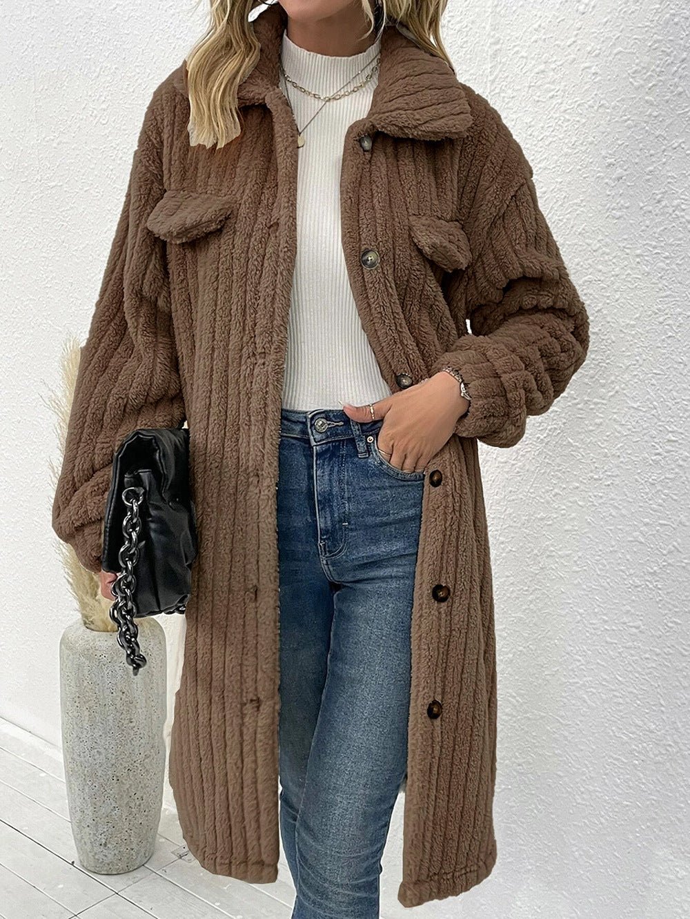 Women's Creative Charming Fur Lapel Plush Coats
