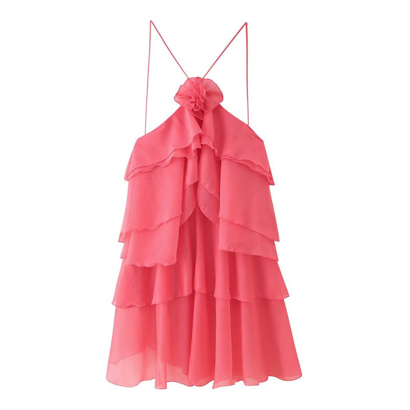 Women's Fashion Sexy Hot Laminated Decoration Ruffled Dresses