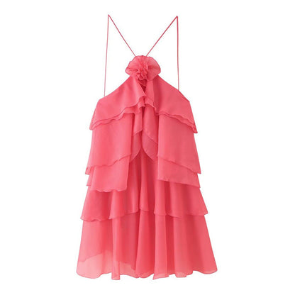 Women's Fashion Sexy Hot Laminated Decoration Ruffled Dresses