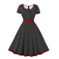 Retro Dots Dress Elegant Big Hem Skirts