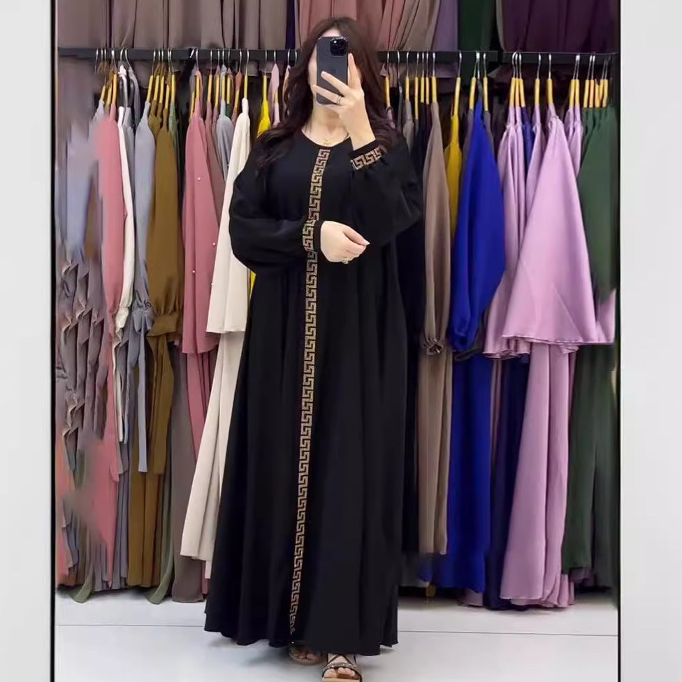 Women's Round Neck Solid Color Long Sleeve Dresses