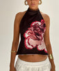 Women's Halter Elegant Sleeveless Cold-shoulder Long Irregular Tops