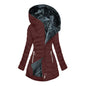 Women's Plush Hooded Mid-length Oblique Zipper Coats