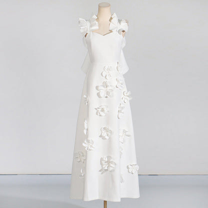 Women's Dress Summer High-grade Stitching Flower Strap Dresses