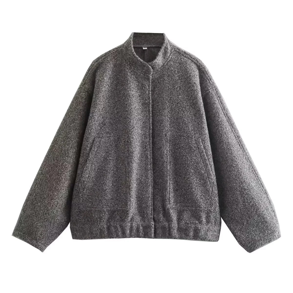 Women's Simple Versatile Stand Collar Zipper Casual Coats