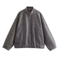 Women's Simple Versatile Stand Collar Zipper Casual Coats