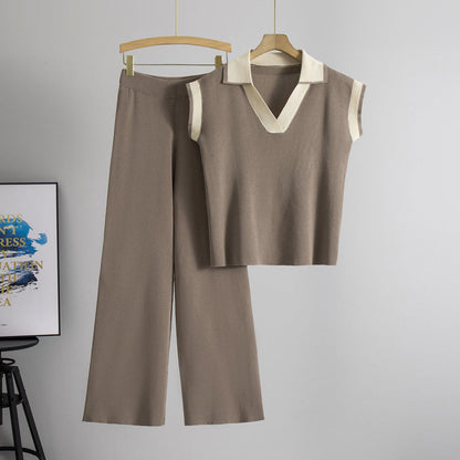 Women's Knitted Two-piece Summer Loose Slimming Fashion Suits