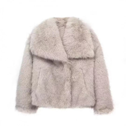 Women's Cool Autumn Lapel Fur Plush Coats