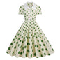 Retro Graphy Date Commuting Elegant Sisters Party Picnic Outing Dresses