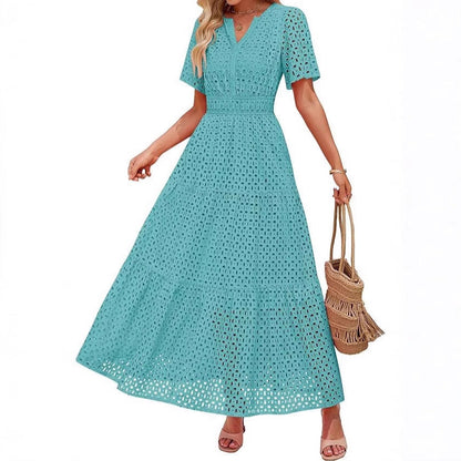 Women's A- Line Hollow Lace Cake Dress Dresses
