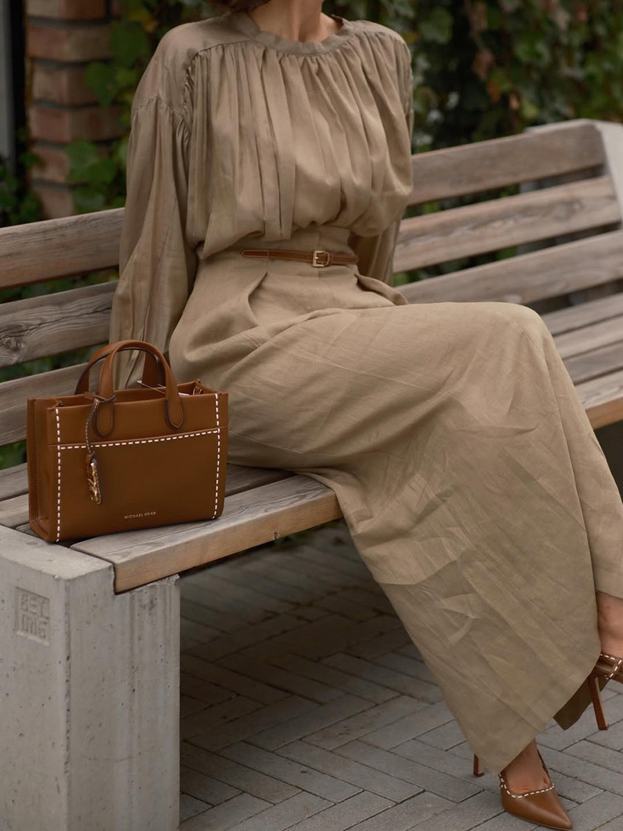 Women's French Style Long Sleeve Solid Color Suits