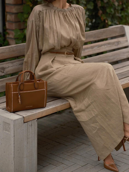 Women's French Style Long Sleeve Solid Color Suits