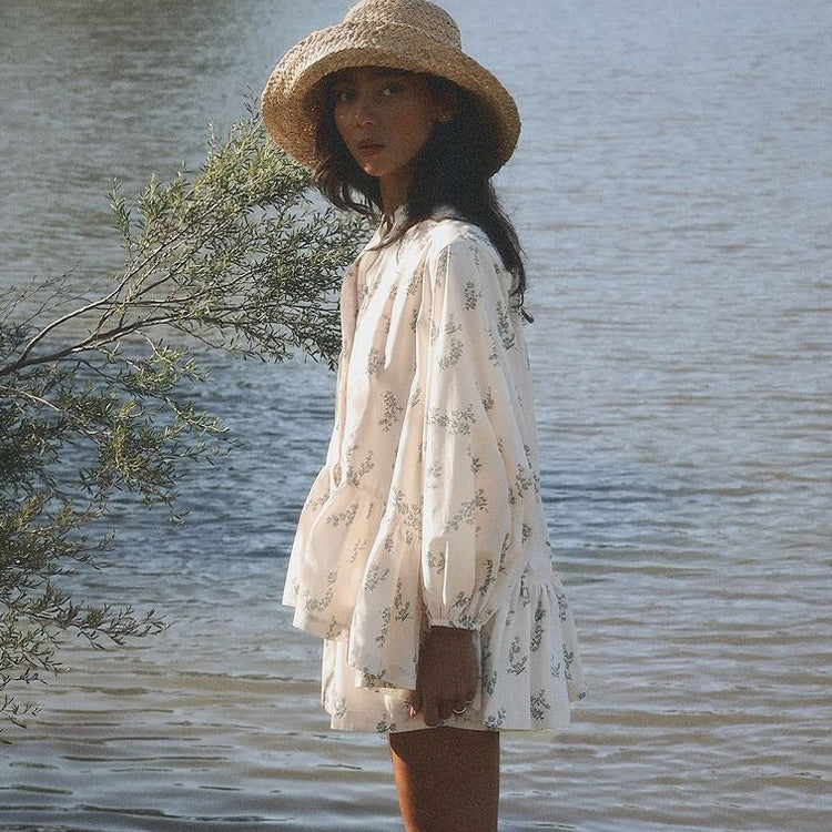 French Style Classic Puff Sleeve Small Suits