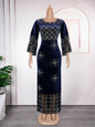 Fashion Rhinestone Long Dress African Flannel Dresses