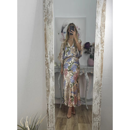 Elegant Home Satin Printed Sleeve Wrapped Suits
