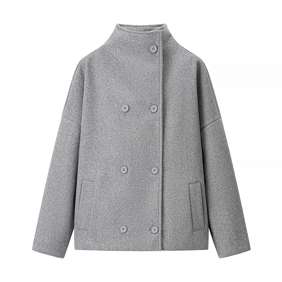 Women's Fashion Casual Polo Collar Bead Leather Coats