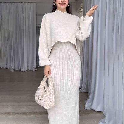 Fashion High Collar Pullover Tight Long Sweaters