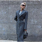 Women's Spring Woolen Elegant Lapel High Waist Coats