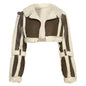 Women's Fashion Wear Patchwork Retro Woolen Lapel Coats