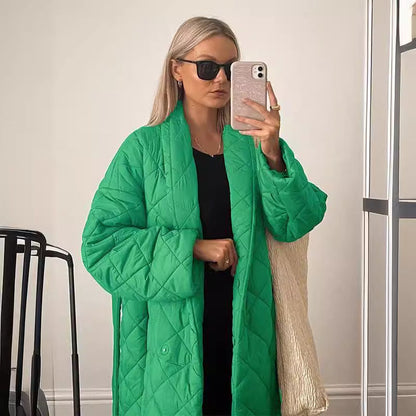 Straight Street Green Clothes Pocket Design Tops