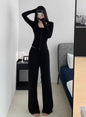 Autumn Simple Comfortable Tight-fitting Cinched Single-breasted Drawstring Trousers Suits