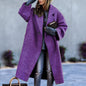 Women's Long Woolen Color Temperament Commute No Coats