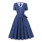 Women's Retro French Lace Temperament Polka Dot Dresses