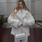 Women's Street Fashion Polo Collar Furry Coats