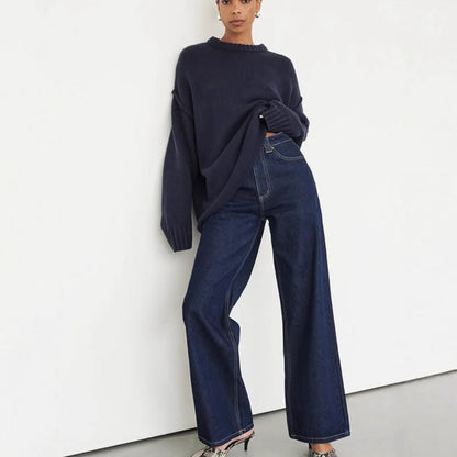 Round Neck Reverse Pure Color Casual Tops