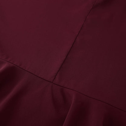 Women's Brown Chiffon Small Stand Collar Ruffle Blouses
