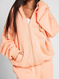 Women's Spring Solid Color Hooded Long-sleeved Zipper Suits