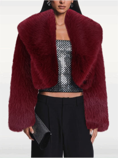 Women's Imitation Fur Fashionable Long Sleeve Coats