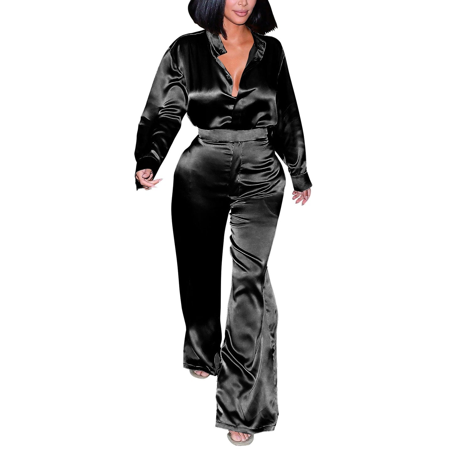 Women's Trendy Russian Fashion Woven Shirt Suits