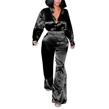 Women's Trendy Russian Fashion Woven Shirt Suits