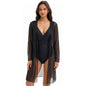 Swimsuit Women Siamese Triangle Sexy Black Mesh Two Piece Set Beach Vacation Swimsuit