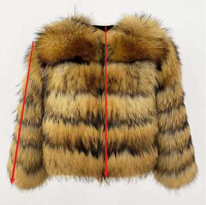 Women's Beautiful Winter Fur Imitation Stitching Coats