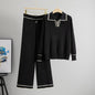 Set Long Sleeve Collar Shirt Wide Leg Suits