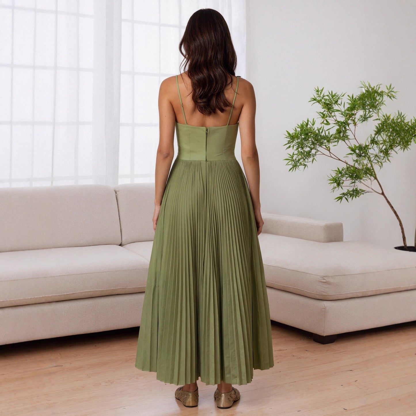 Women's Bridesmaid Gown Backless Deep V Sexy Dresses