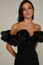 Women's Summer Ruffled Dress Sexy Oblique Shoulder Dresses