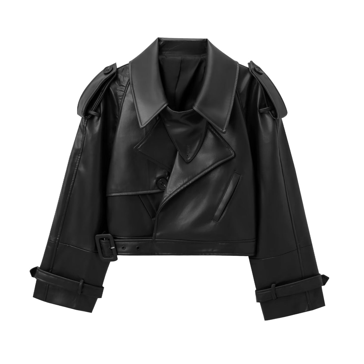 Women's Glamorous Fashion Shoulder Motorcycle Leather Jackets