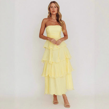 Women's Fishbone Sexy Fashion Tube Backless Cake Dresses