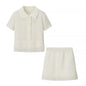Women's Tassel Short-sleeved Knitted High Waist Mini Suits