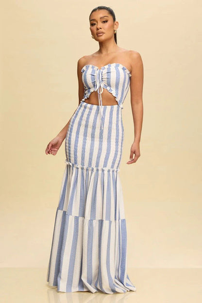 Women's Fashion Wear Printed Tube Cinched Dress Dresses